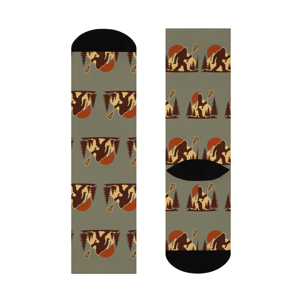 Retro LAXsquatch - Cushioned Crew Socks