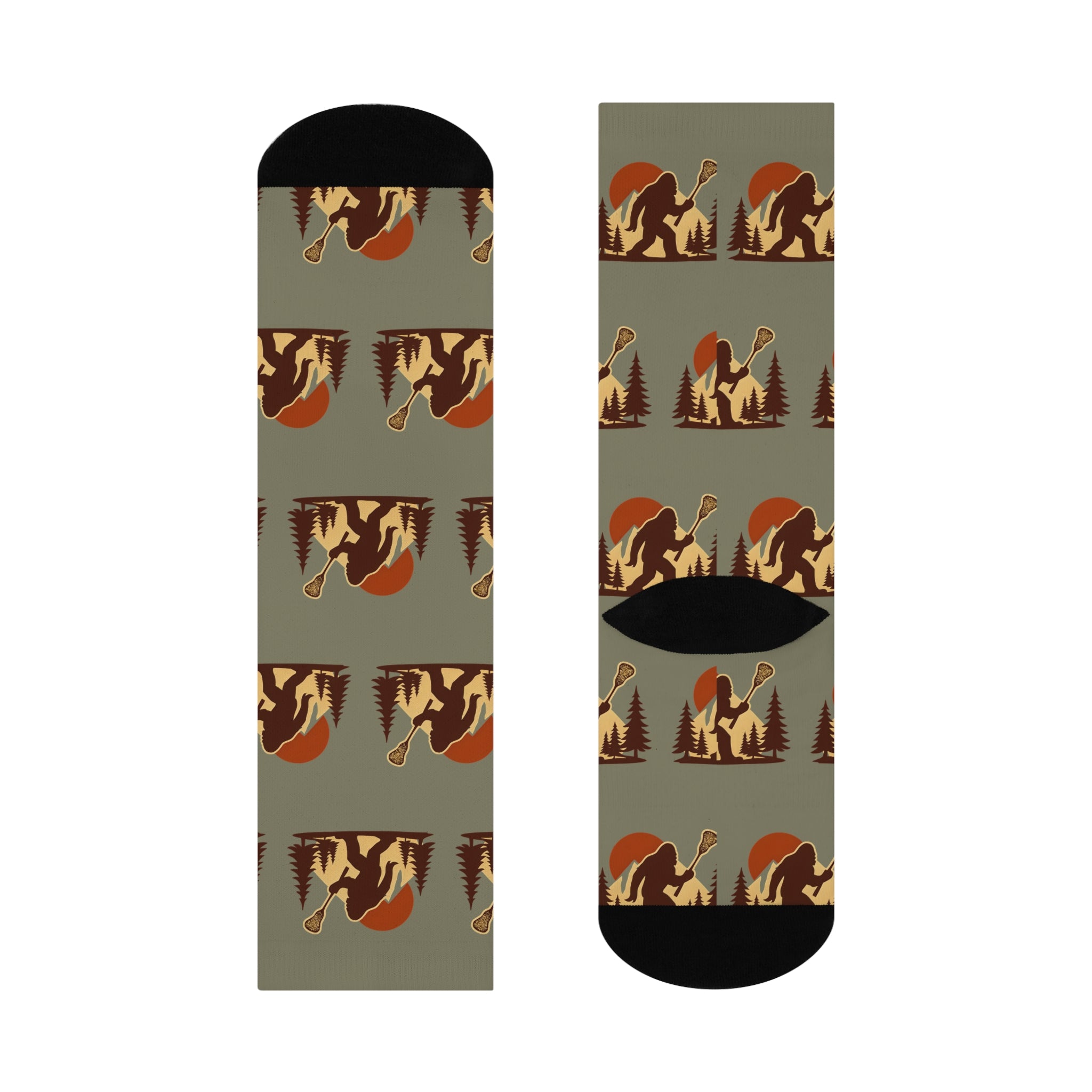 Retro LAXsquatch - Cushioned Crew Socks