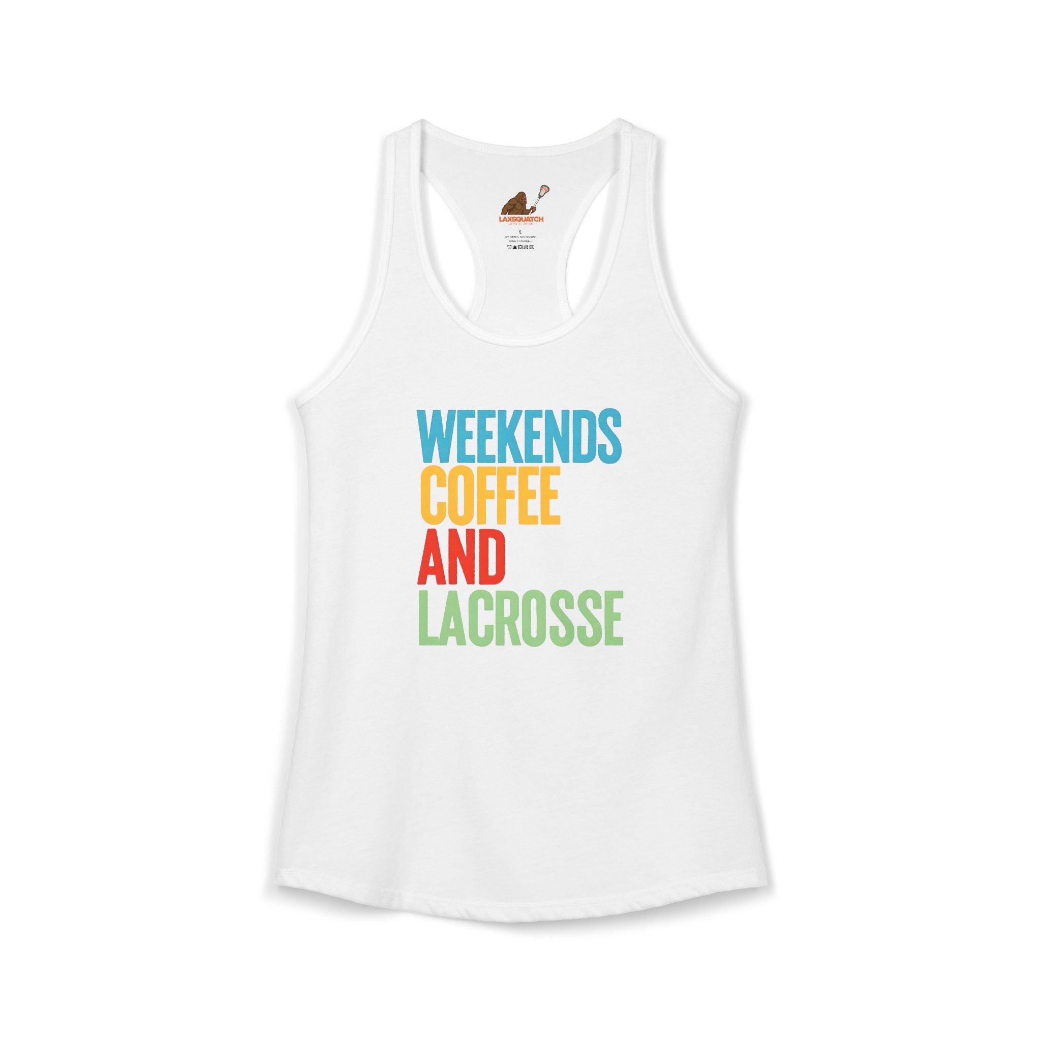 Weekends, Coffee, and Lacrosse - Racerback Tank