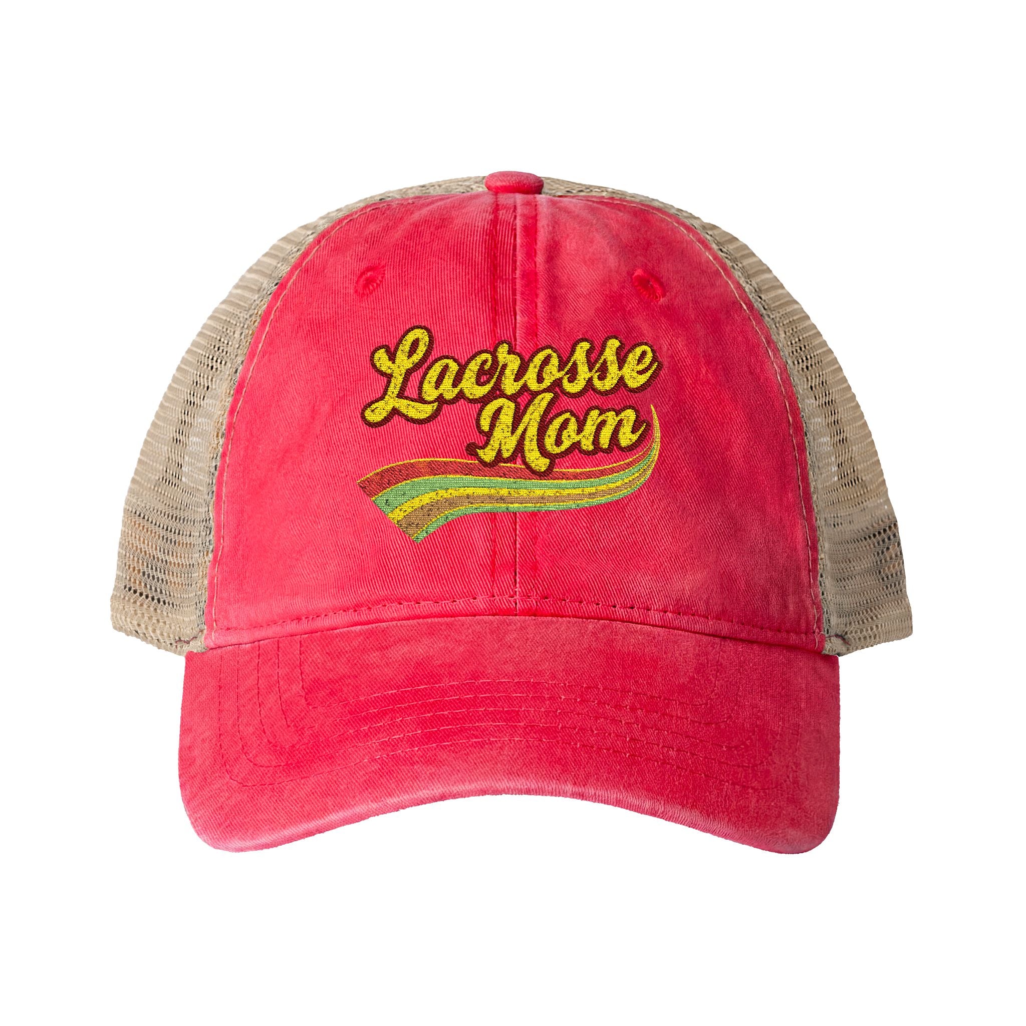 Retro Lacrosse Mom - Women's Washed Mesh-Back Cap