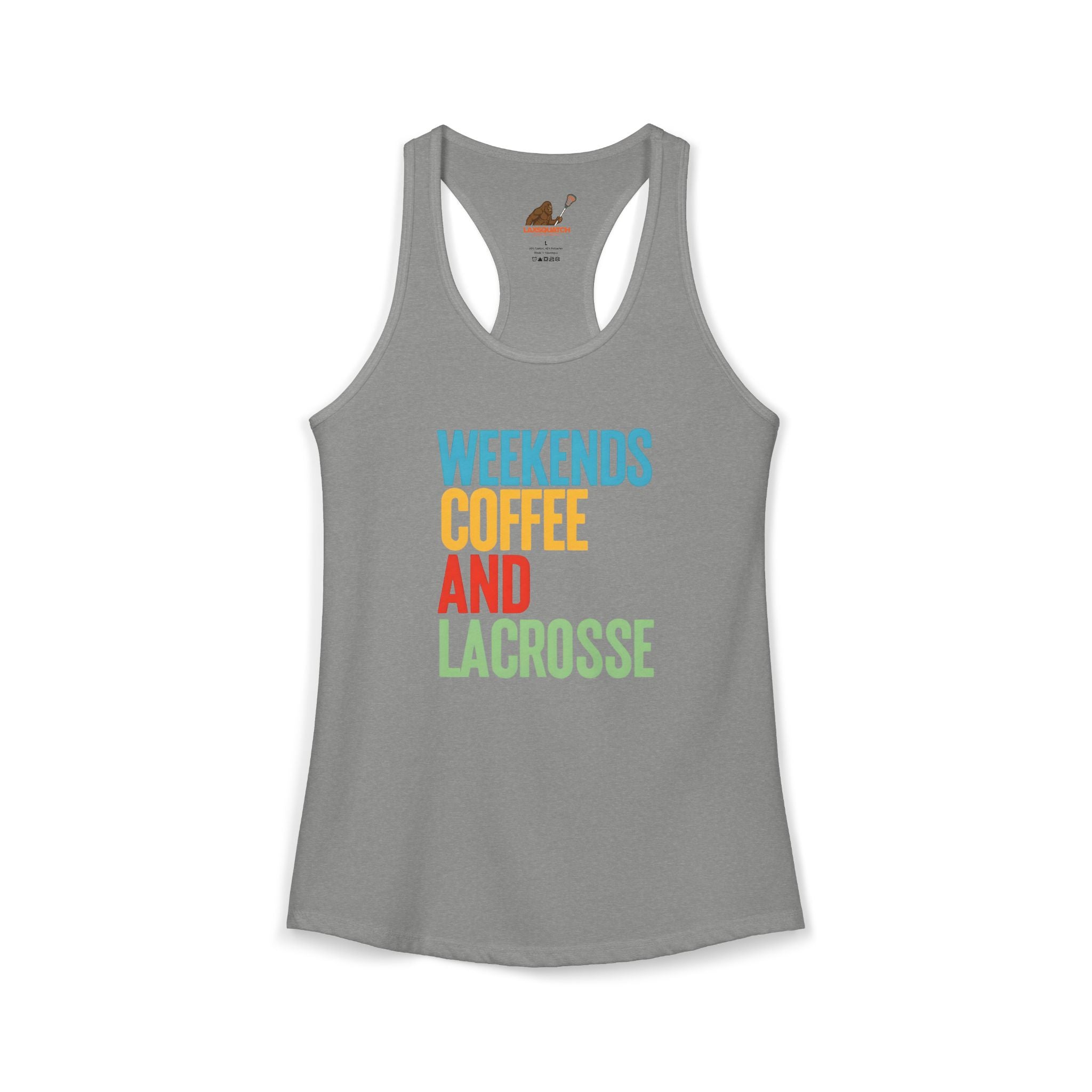 Weekends, Coffee, and Lacrosse - Racerback Tank