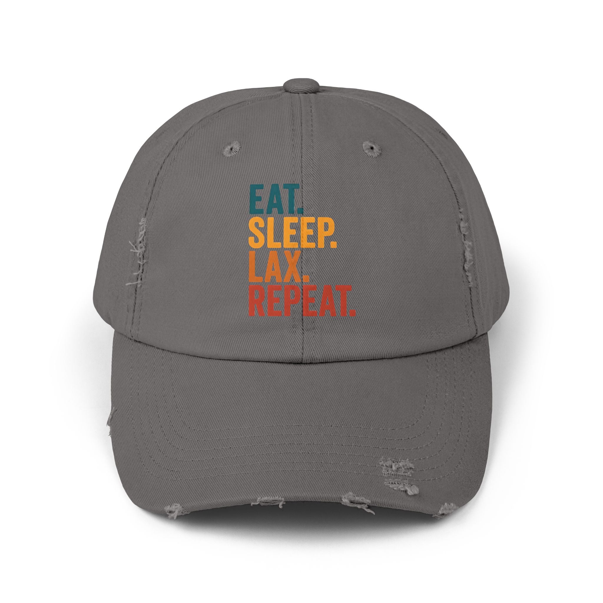 Eat. Sleep. Lax. Repeat. - Distressed Cap