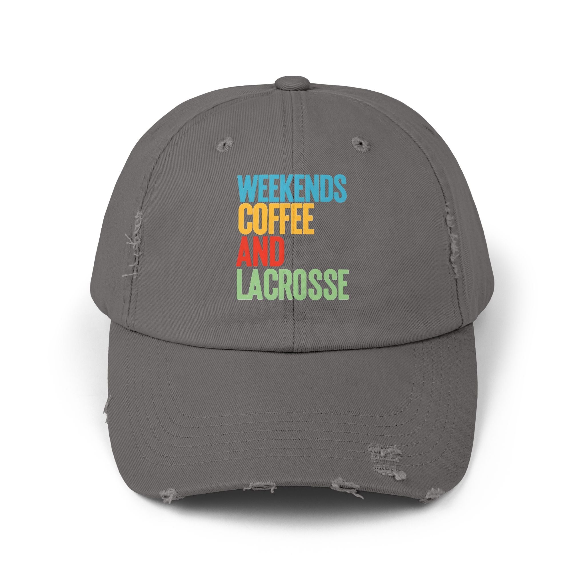 Weekends. Coffee. And Lacrosse. - Distressed Cap