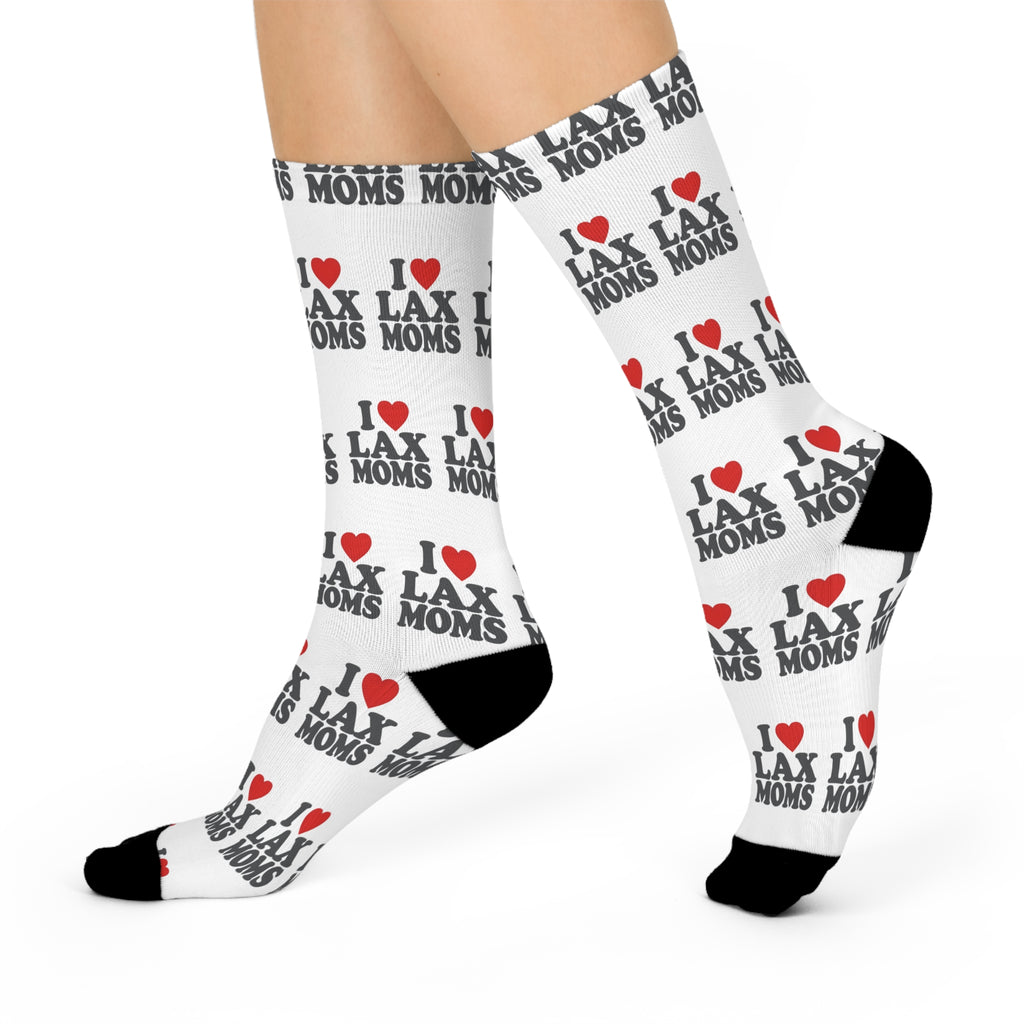 I  Heart LAX Moms - Cushioned Crew Socks
