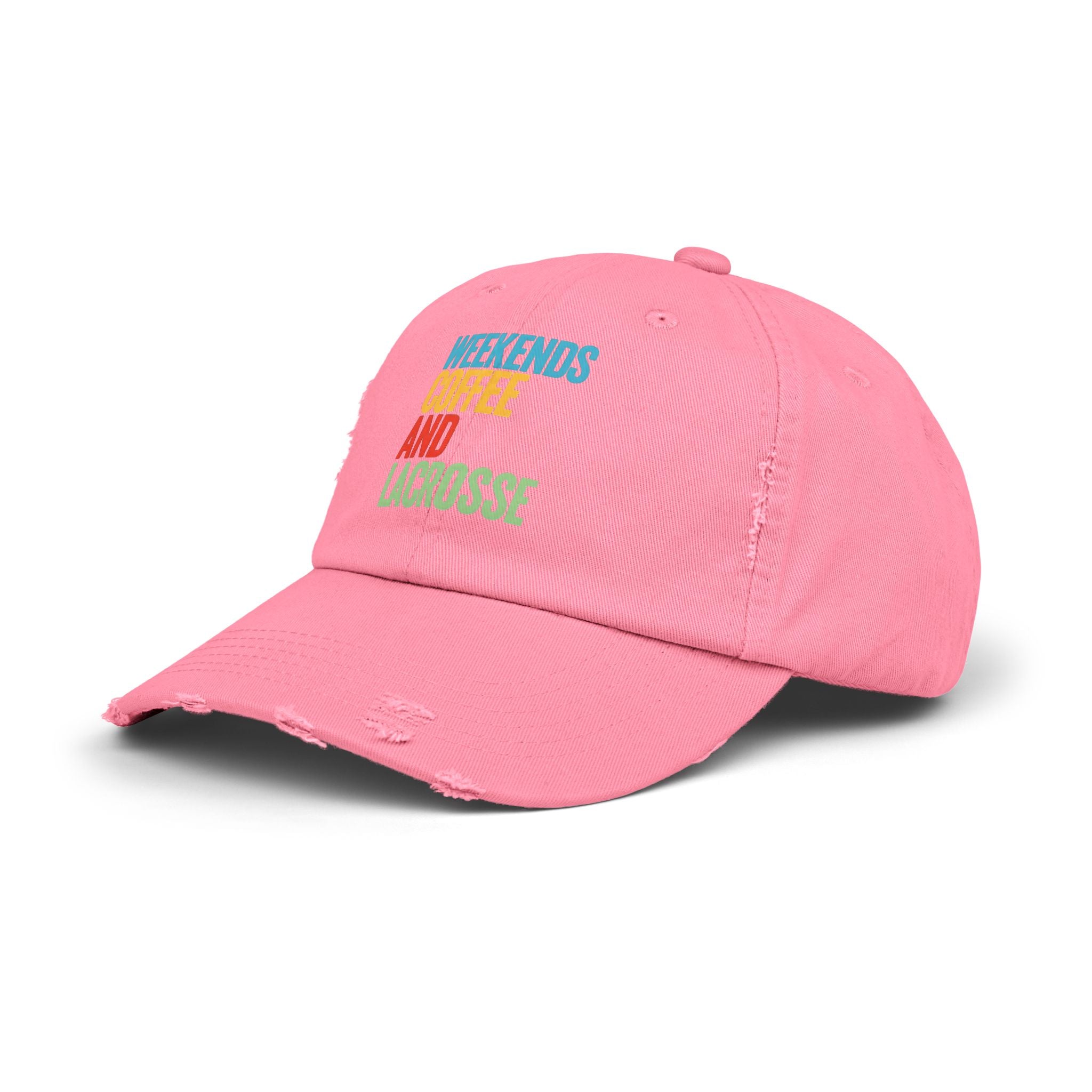 Weekends. Coffee. And Lacrosse. - Distressed Cap